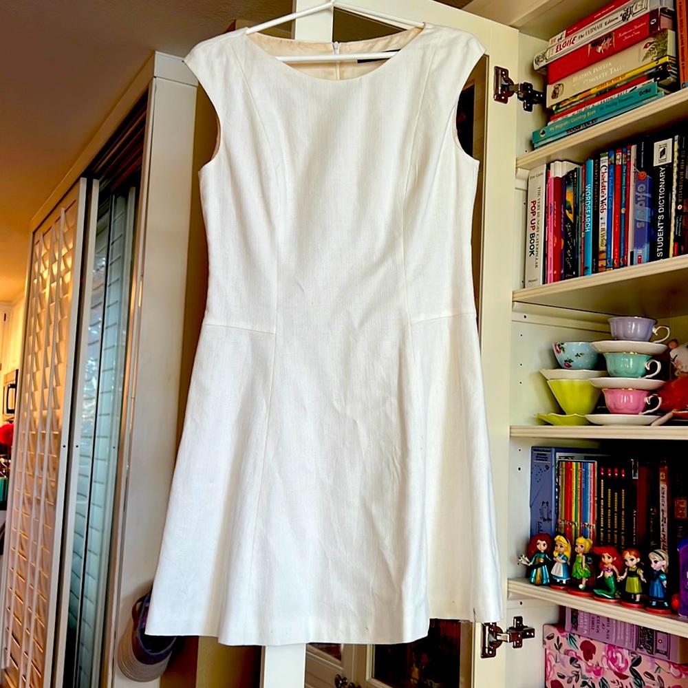 Zara fit and flare white dress